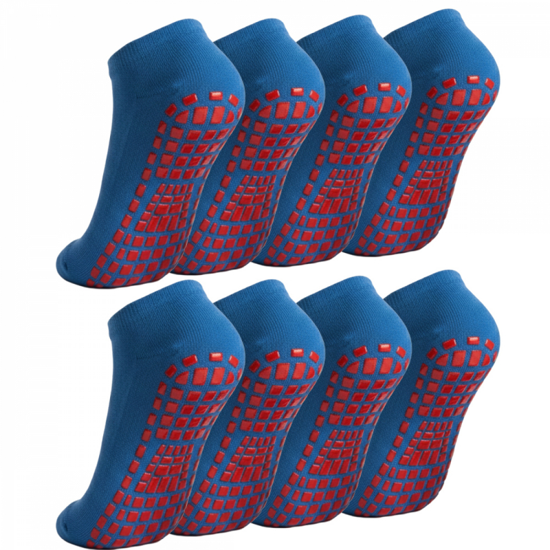 Lot de 8 paires de chaussettes antidérapantes - Enfant - M - Bleu