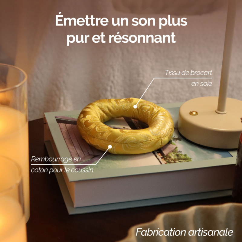 Coussin pour bol chantant tibétain - Jaune