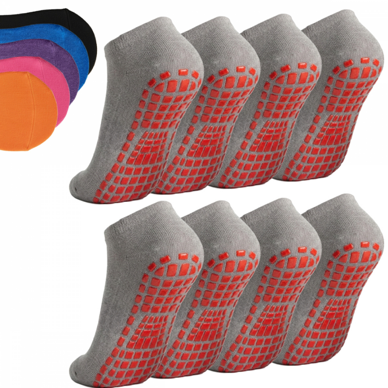 Lot de 8 paires de chaussettes antidérapantes - Enfant - M - Gris
