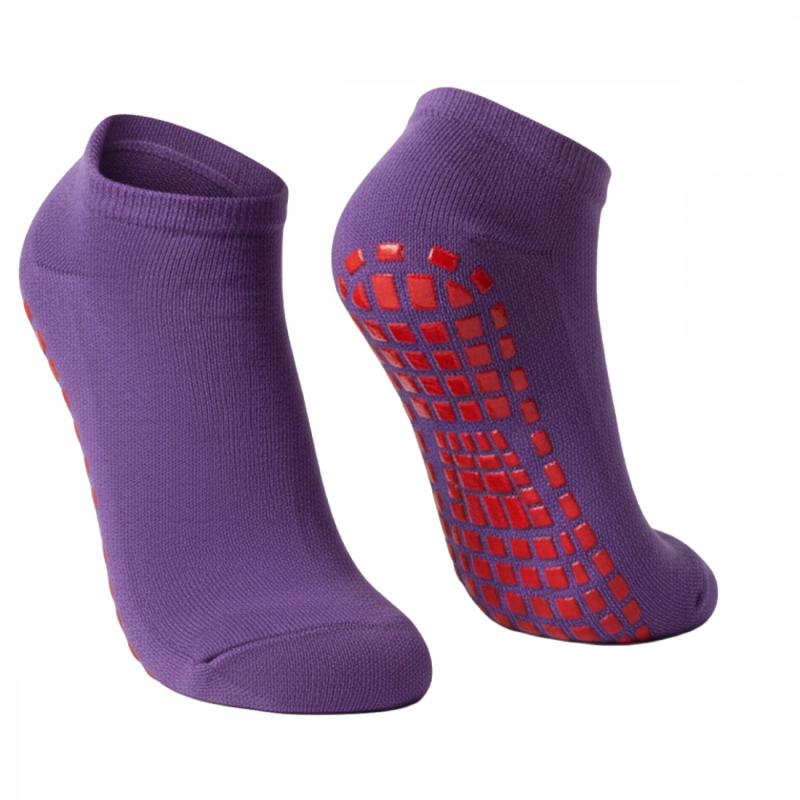 Lot de 4 paires de chaussettes antidérapantes - Enfant - S - Violet