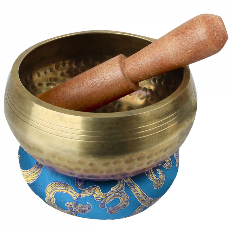 Kit de bol chantant tibétain - Diam 10 cm - Bleu clair