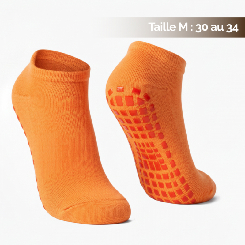 Lot de 8 paires de chaussettes antidérapantes - Enfant - M - Orange