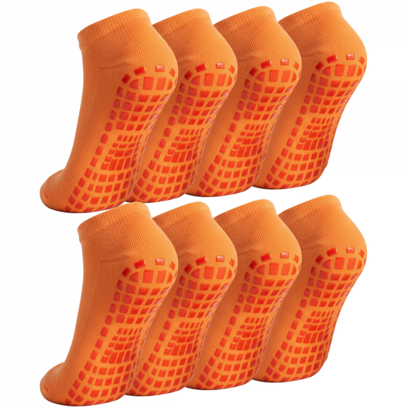 Lot de 8 paires de chaussettes antidérapantes - Enfant - M - Orange