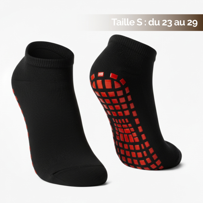 Lot de 8 paires de chaussettes antidérapantes - Enfant - S - Noir