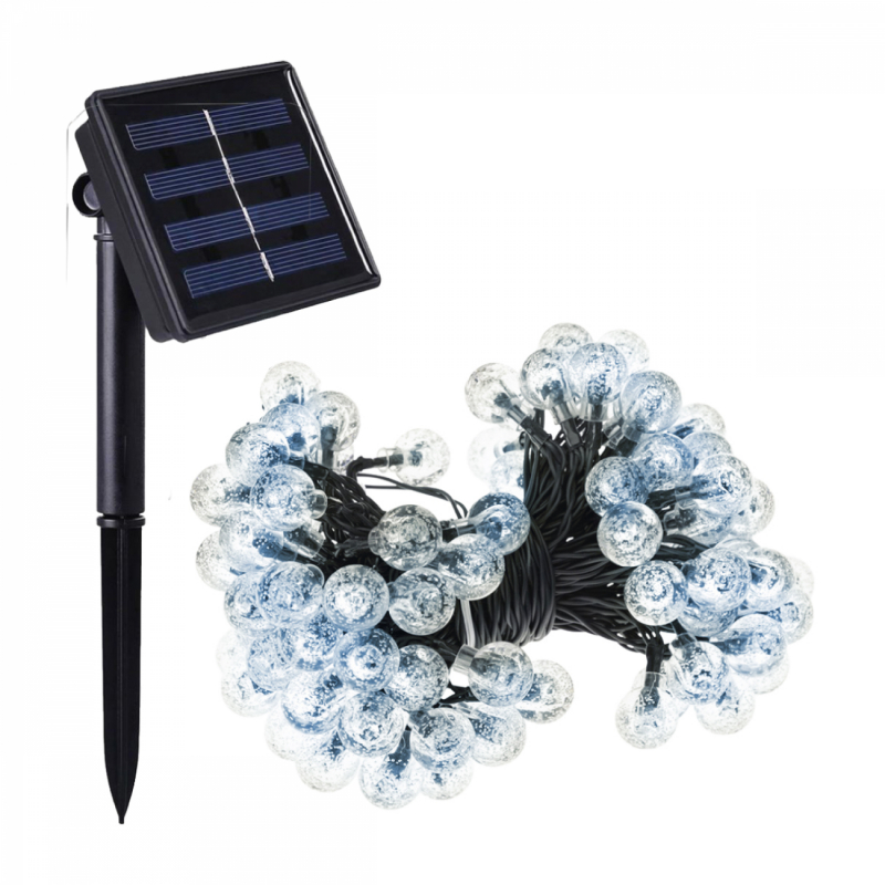 Guirlande lumineuse solaire LED - Ø 2.2 cm - 17 m - Blanc froid