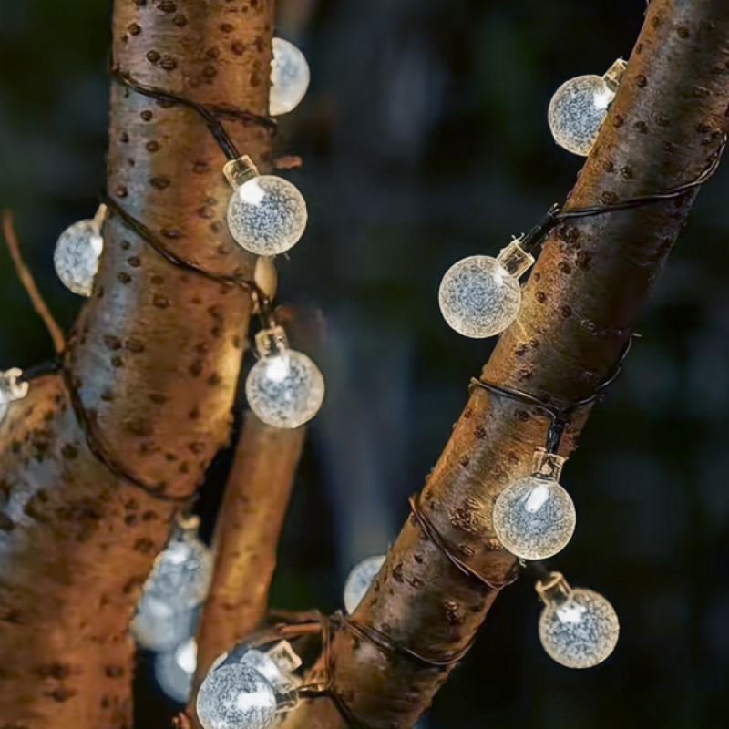 Guirlande lumineuse solaire LED - Ø 2.2 cm - 7 m - Blanc froid