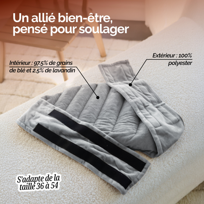 Ceinture chauffante pour lombaires - Gris clair