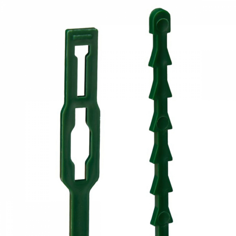 Lot de 200 attaches crantées pour plantes - 23 cm - Vert