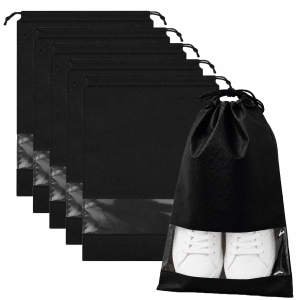 Lot de 5 sacs de rangement pour chaussures - 27 x 36 cm - Noir