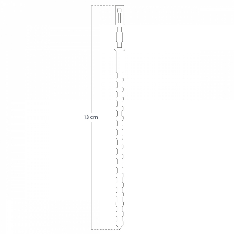 Lot de 200 attaches crantées pour plantes - 13 cm - Vert