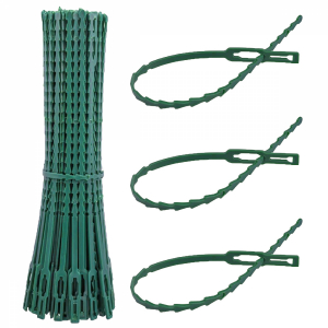Lot de 200 attaches crantées pour plantes - 13 cm - Vert