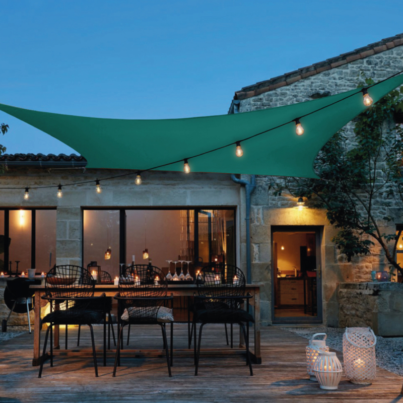 Voile d'ombrage rectangulaire - 3 x 5 m - Turquoise