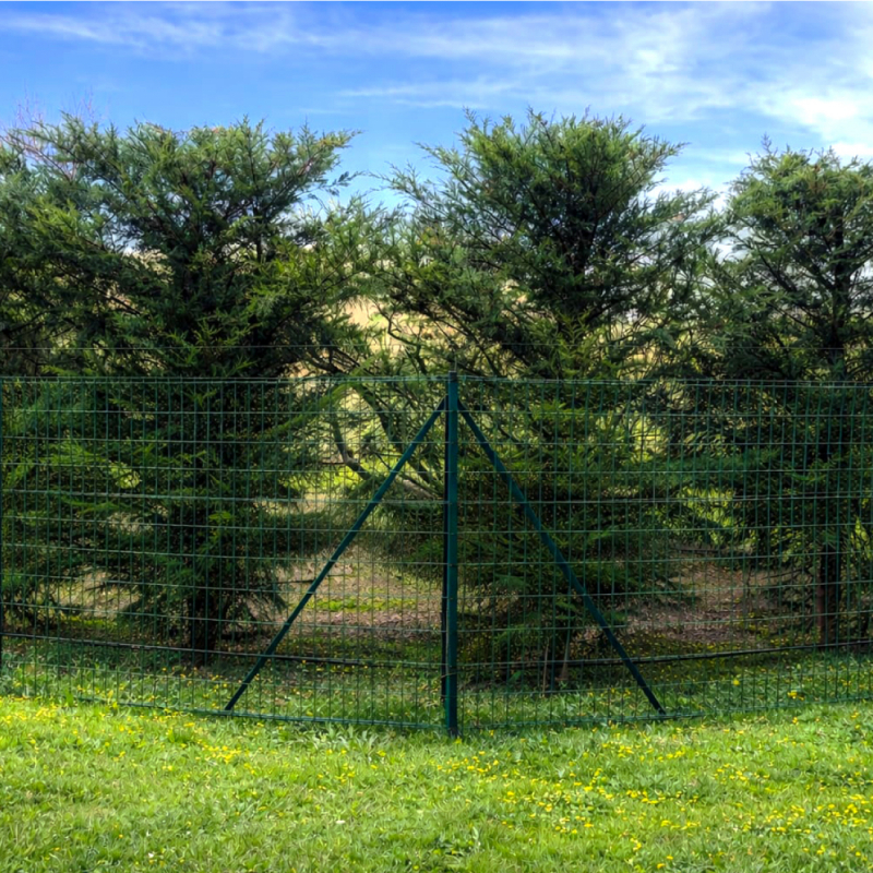 Lot de 2 piquets jambe de force pour grillage - 2 m - Vert