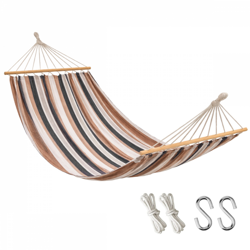 Toile de hamac - 150 x 270 cm - Marron, gris, noir