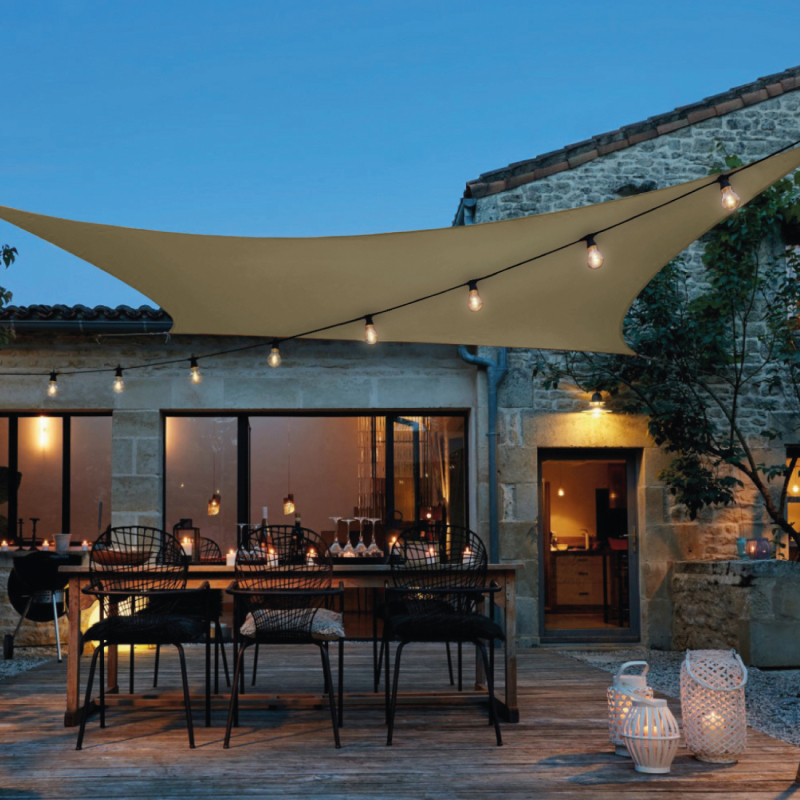 Voile d'ombrage rectangulaire - 3 x 4 m - Sable