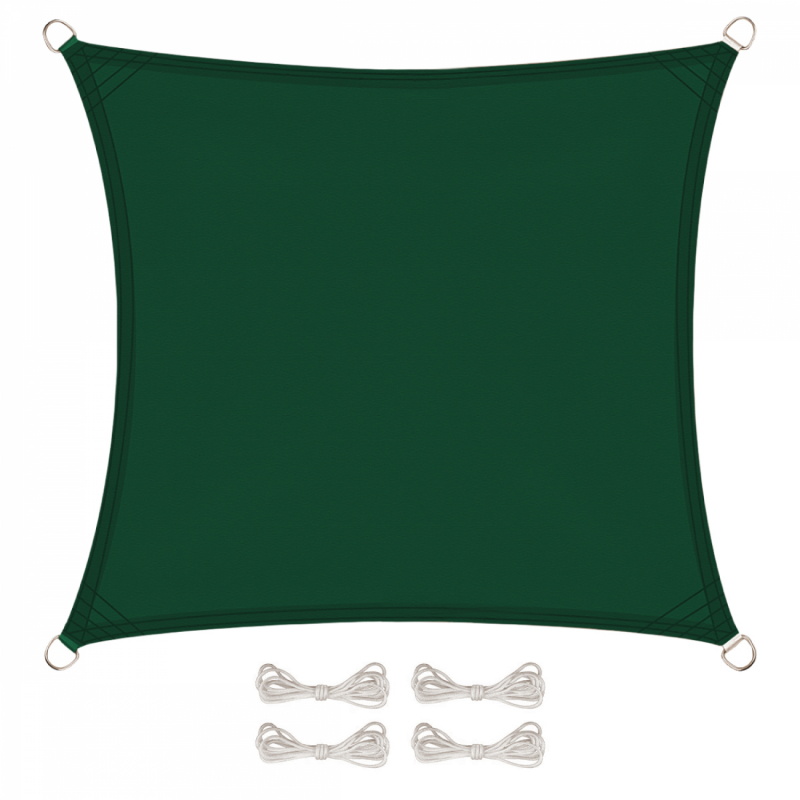 Voile d'ombrage carré - 2 x 2 m - Vert foncé