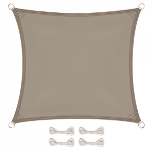 Voile d'ombrage carré - 4 x 4 m - Taupe