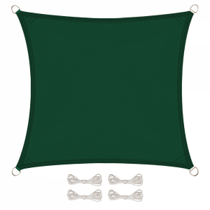 Voile d'ombrage carré - 3 x 3 m - Vert foncé