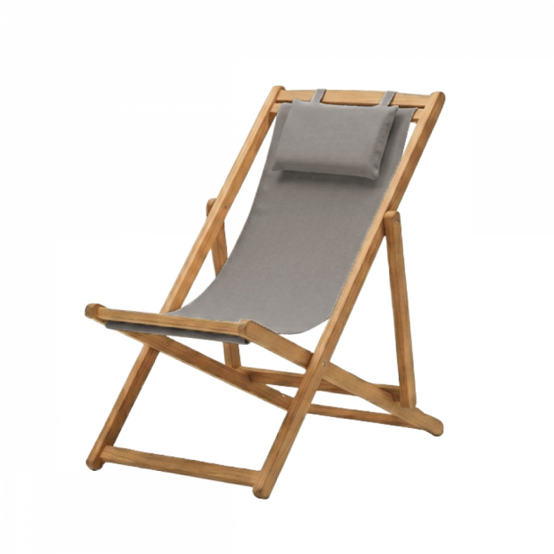 Chaise longue pliante - Gris clair