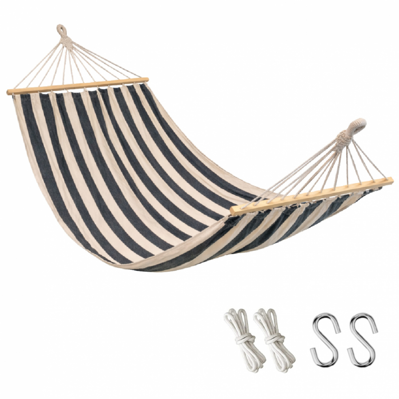 Toile de hamac - 150 x 270 cm - Blanc cassé, noir