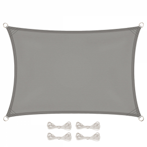 Voile d'ombrage rectangulaire - 4 x 5 m - Gris