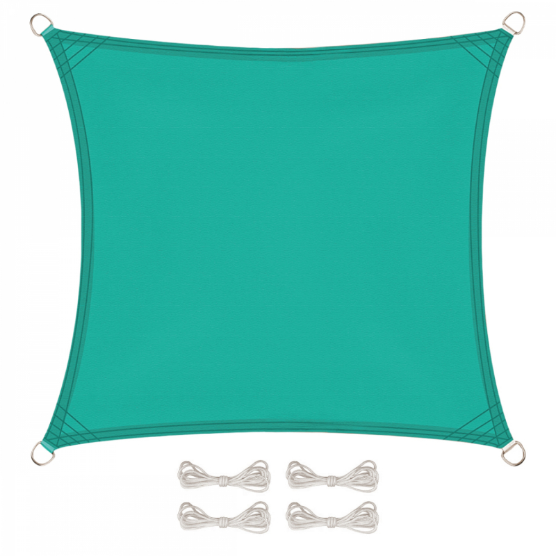 Voile d'ombrage carré - 3 x 3 m - Turquoise