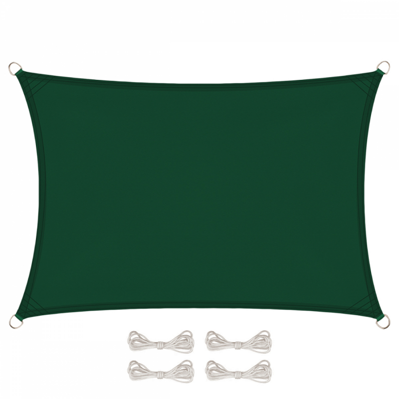 Voile d'ombrage rectangulaire - 4 x 5 m - Vert foncé