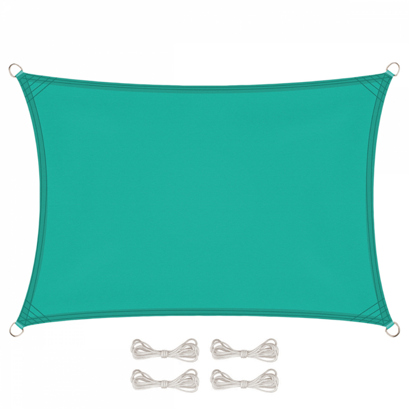 Voile d'ombrage rectangulaire - 4 x 5 m - Turquoise