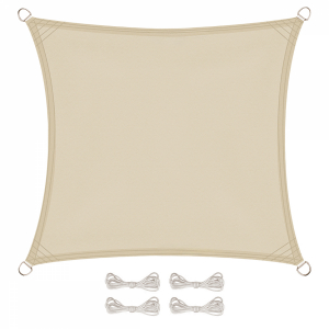 Voile d'ombrage carré - 2 x 2 m - Beige