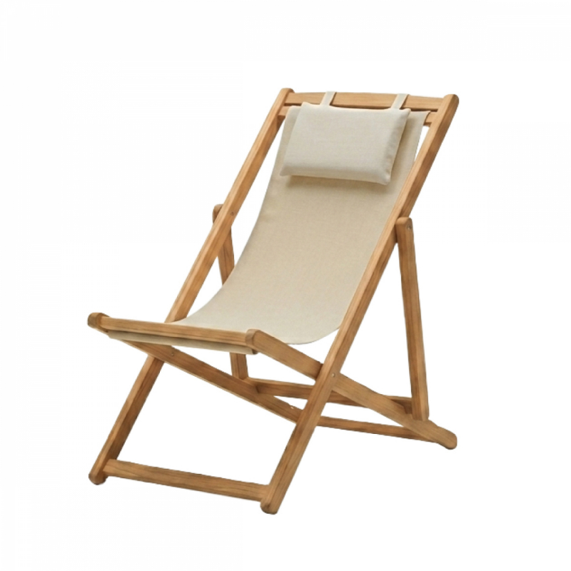 Chaise longue pliante - Beige