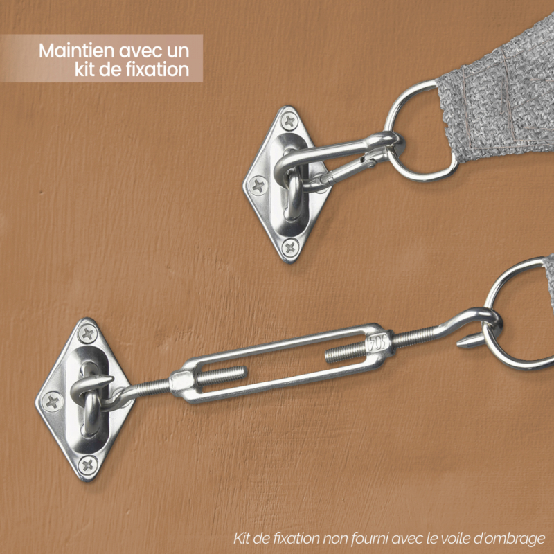 Voile d'ombrage carré - 4 x 4 m - Beige