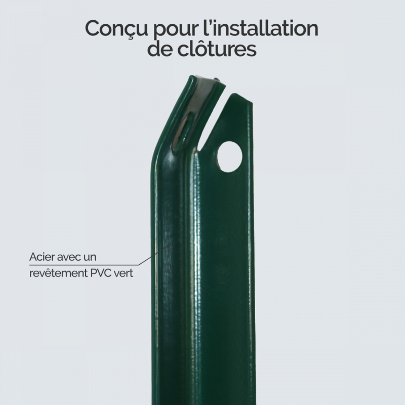 Piquet jambe de force pour grillage - 2 m - Vert