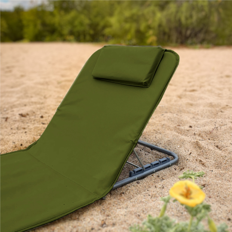 Tapis de plage avec dossier - Kaki