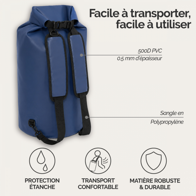 Sac étanche - 30 Litres - Bleu marine