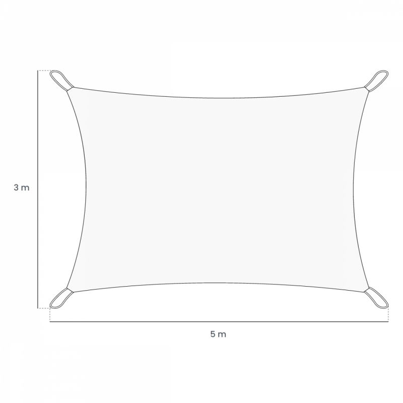 Voile d'ombrage camouflage rectangulaire - 3 x 5 m - Taupe