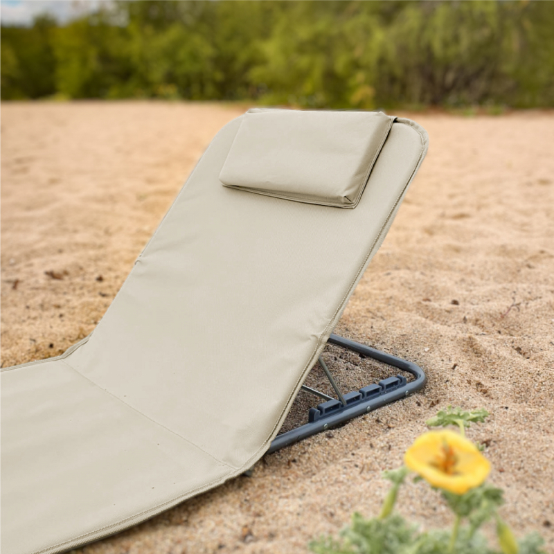 Tapis de plage avec dossier - Blanc cassé