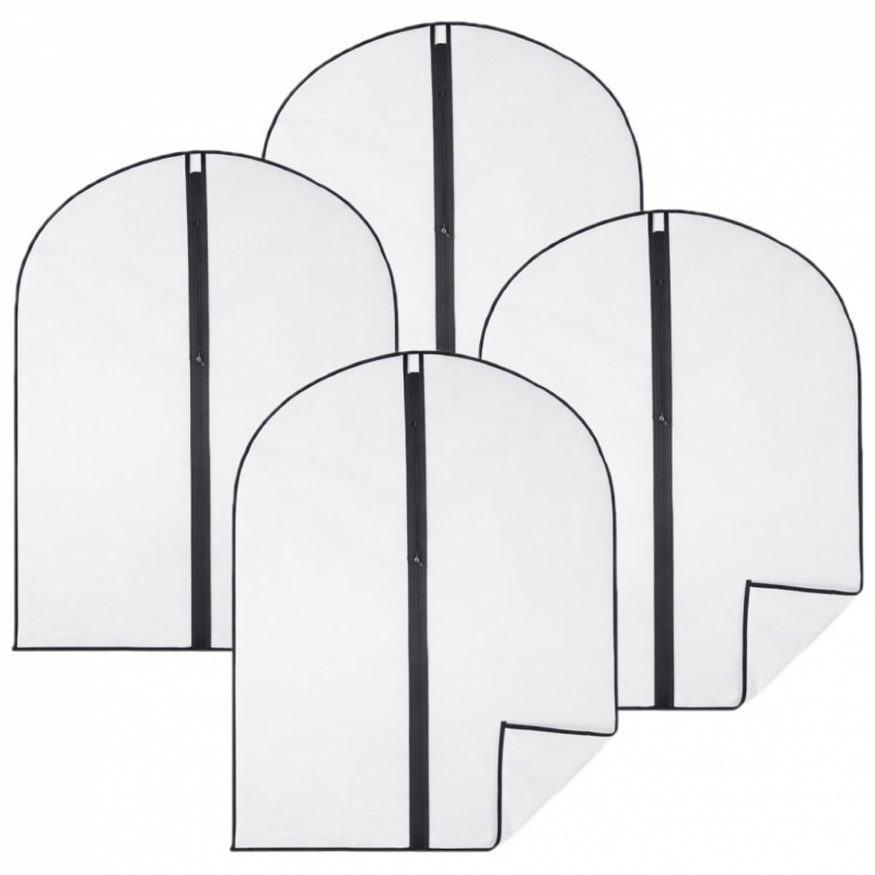 Lot de 4 housses pour vêtements - 60 x 80 cm - Transparent