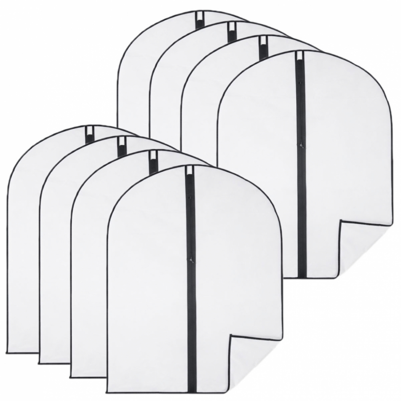 Lot de 8 housses pour vêtements - 60 x 80 cm - Transparent
