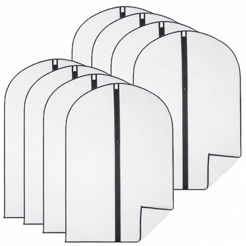 Lot de 8 housses pour vêtements - 60 x 100 cm - Transparent