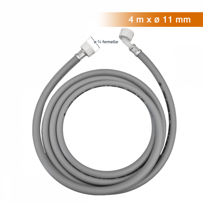 Tuyau d'arrivée d'eau pour machine à laver - 4 m