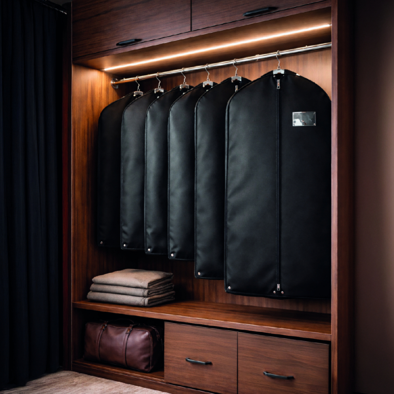 Lot de 3 housses pour vêtements premium - 60 x 100 cm - Noir