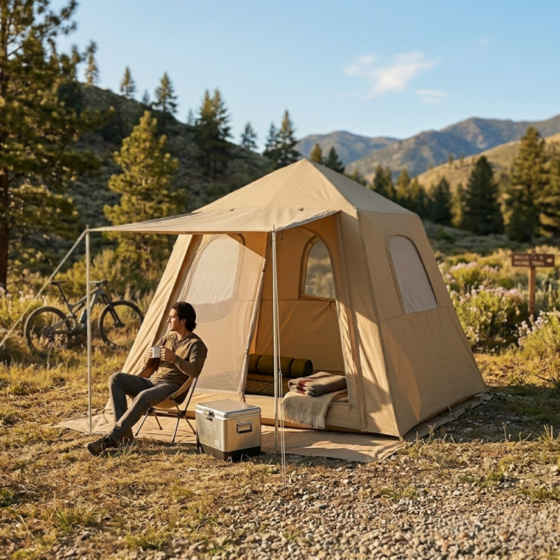Tente gonflable - 2 personnes - Beige