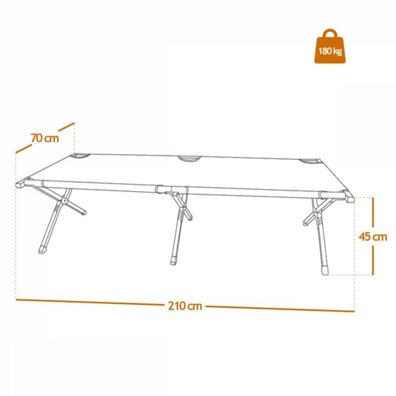 Lit de camp pliable - Noir