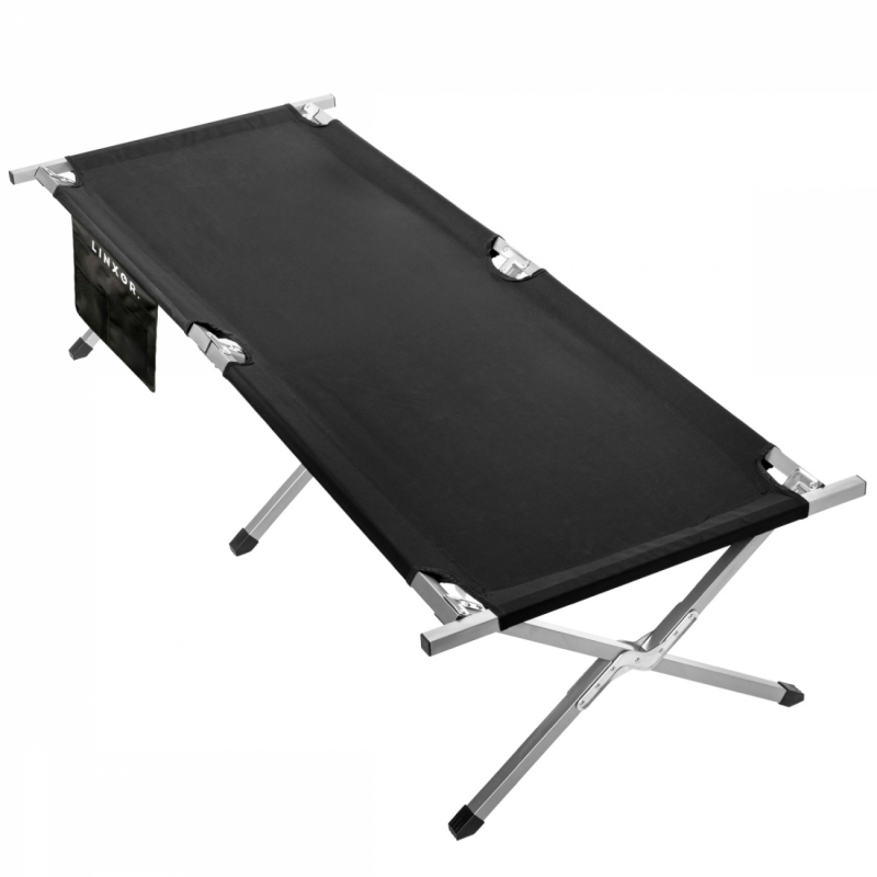 Lit de camp pliable - Noir