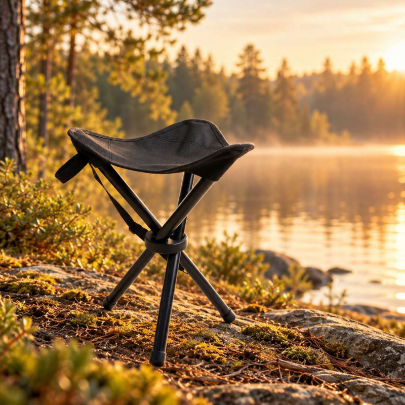 Tabouret de pêche pliable - Noir