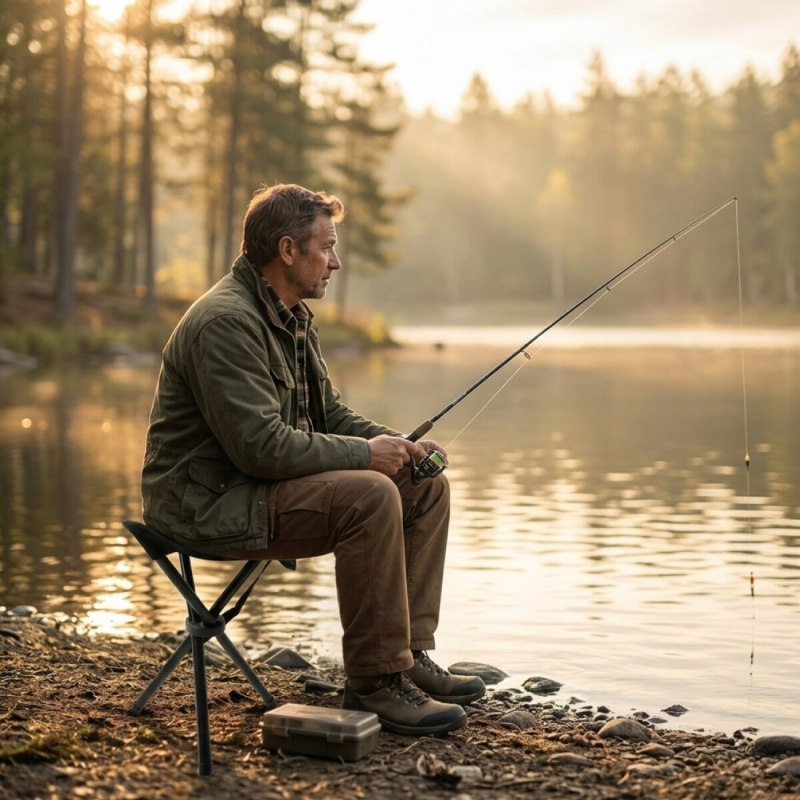 Tabouret de pêche pliable - Noir