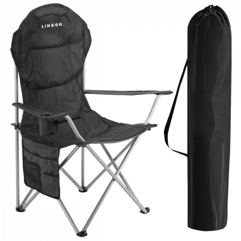 Chaise de camping pliable - Noir