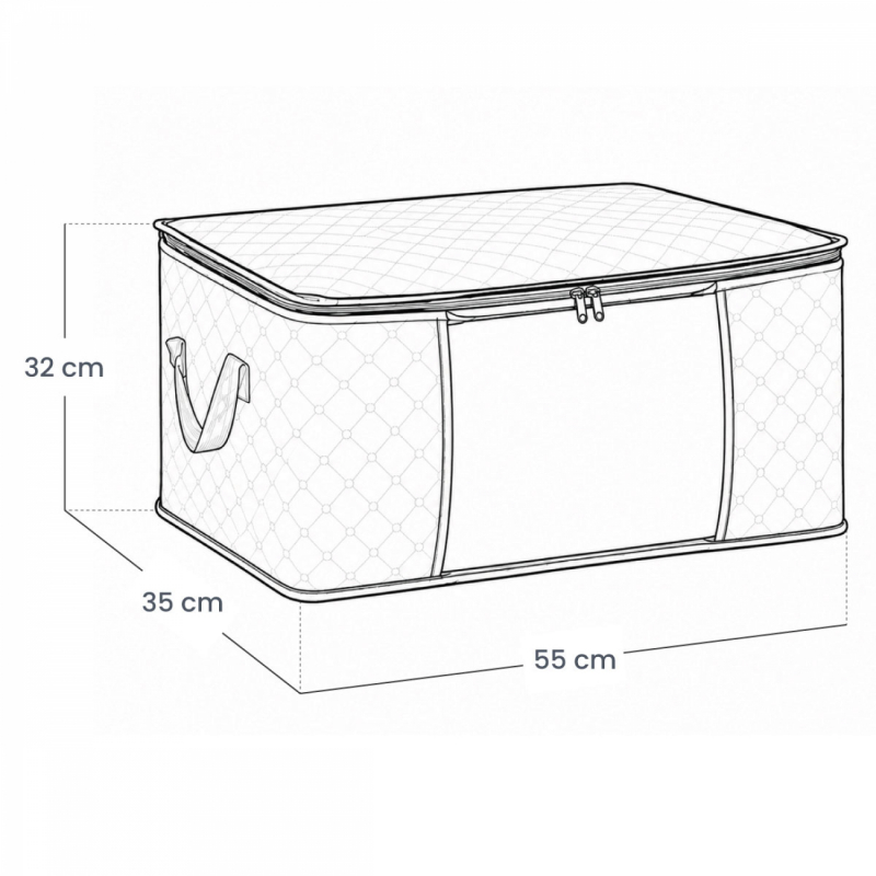 Lot de 4 sacs de rangement 60L en tissu - Noir