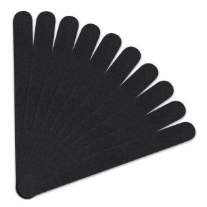 Lot de 10 limes à ongles droites premium - Grain 80/80 - Noir