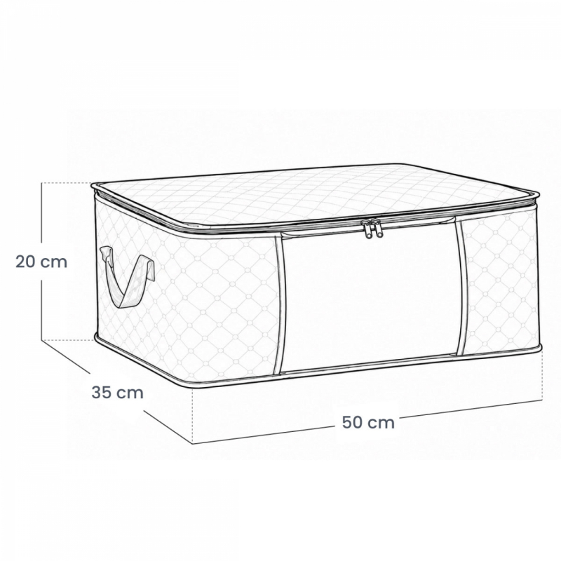 Lot de 2 sacs de rangement 35L en tissu - Noir
